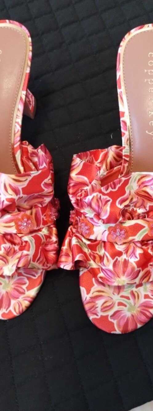Red Floral Ruffle One-Piece for Kids by